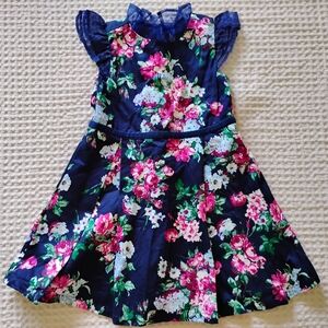 Janie And Jack Floral Navy Blue Kids Dress